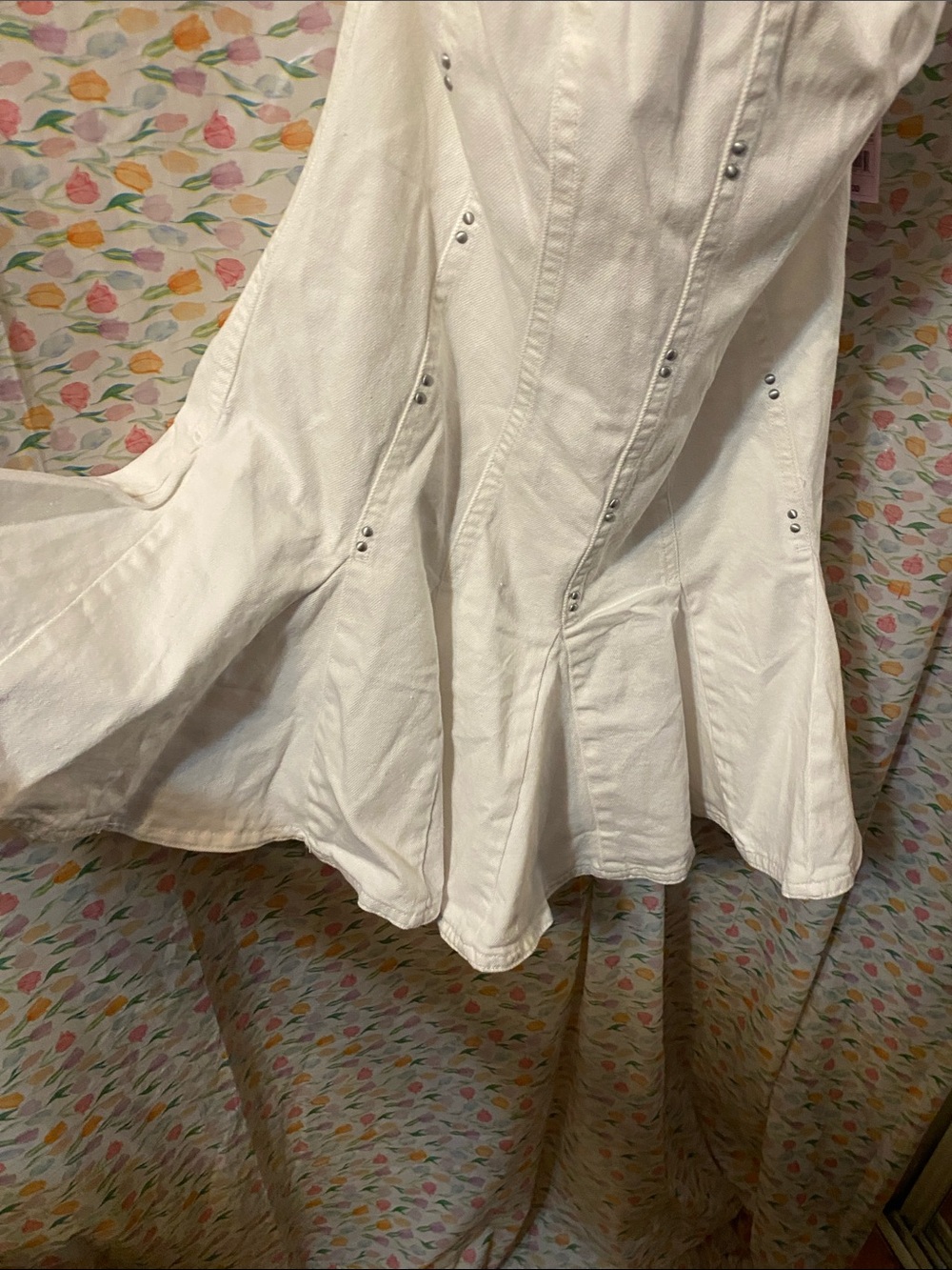 White Flared Strapless Corset-Style Mini Dress - Picture 4 of 7